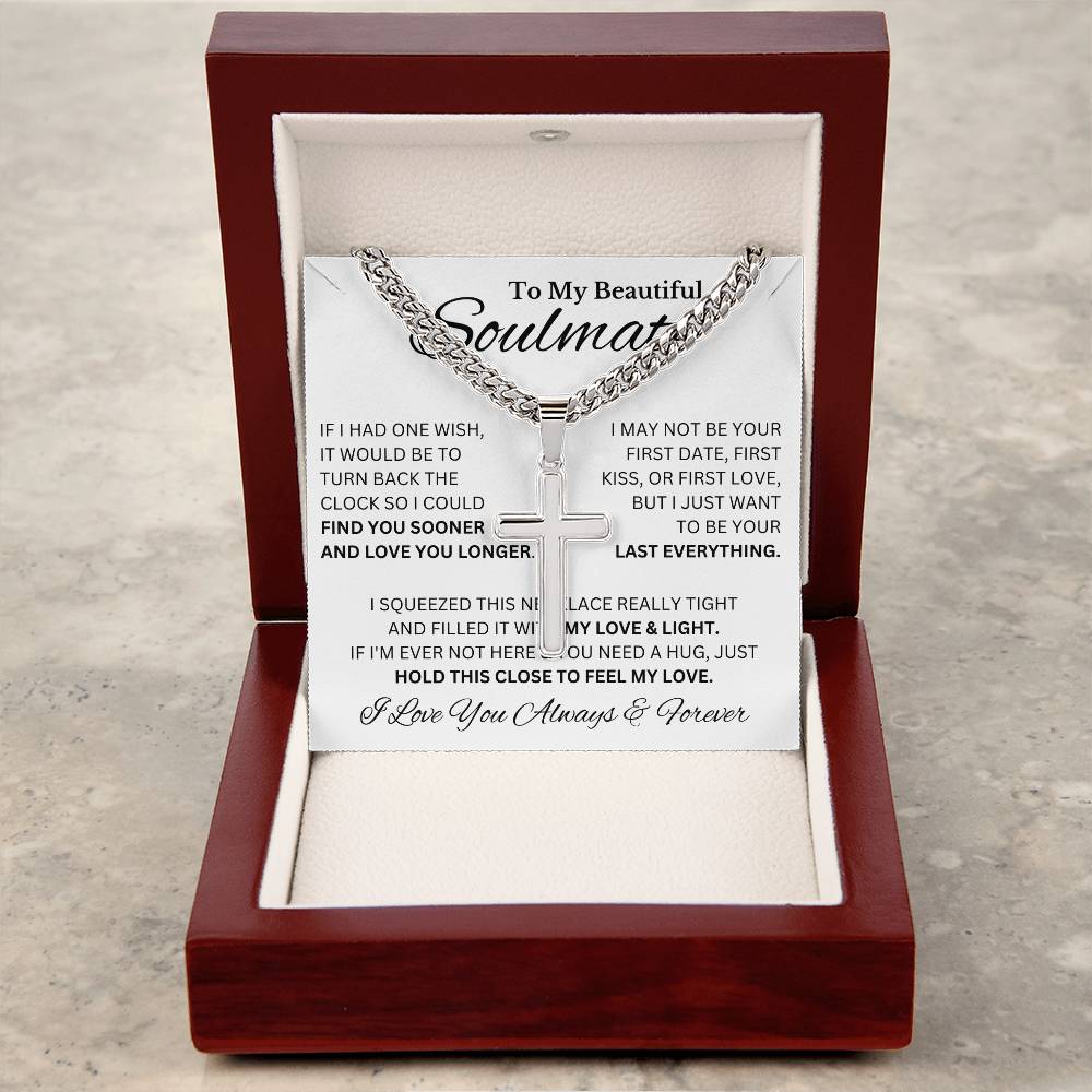 My Beautiful Soulmate For Him | Chain Cross Necklace