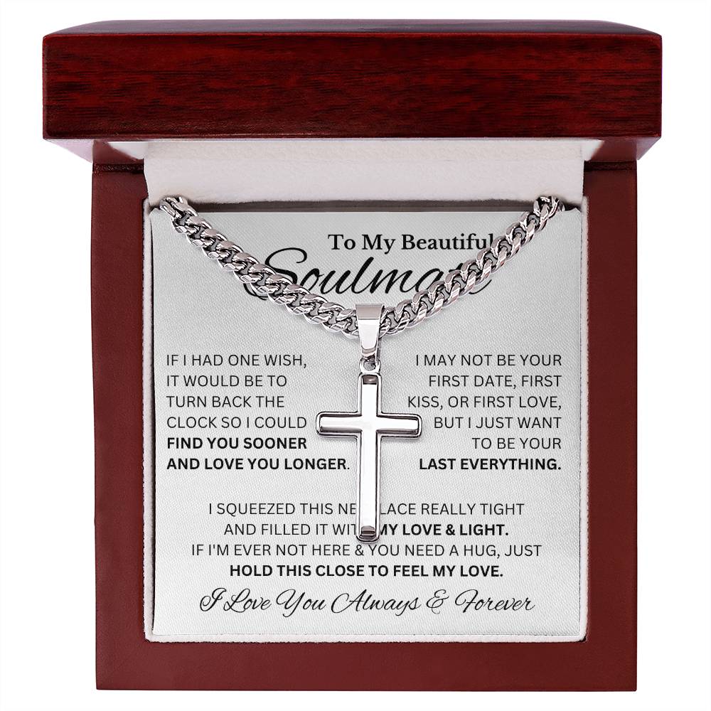 My Beautiful Soulmate For Him | Chain Cross Necklace