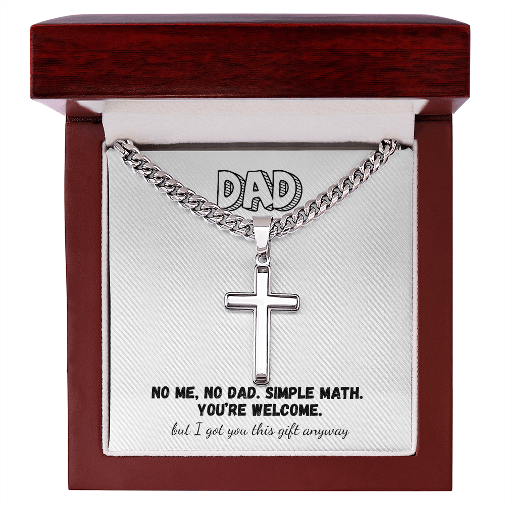 Stunning Link Chain with Artisan Cross – Father’s Day Gift from the Kid Who Made You ‘Dad’