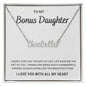 Bonus Daughter, I Love You With All My Heart | Name Necklace