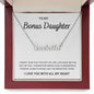 Bonus Daughter, I Love You With All My Heart | Name Necklace
