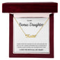 Bonus Daughter, I Love You With All My Heart | Name Necklace