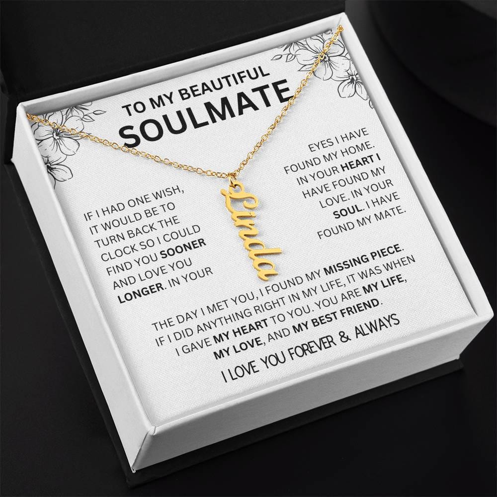 To My Beautiful Soulmate, One Wish | Name Necklace