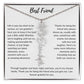 To My Best Friend, Life is Way To Short | Personalized Birth Month Name Necklace & Message Card