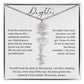 Personalized, Birth Flower Necklace Message Card, Daughter All My Love MBB084