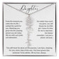 Personalized, Birth Flower Necklace Message Card, Daughter All My Love MBB084