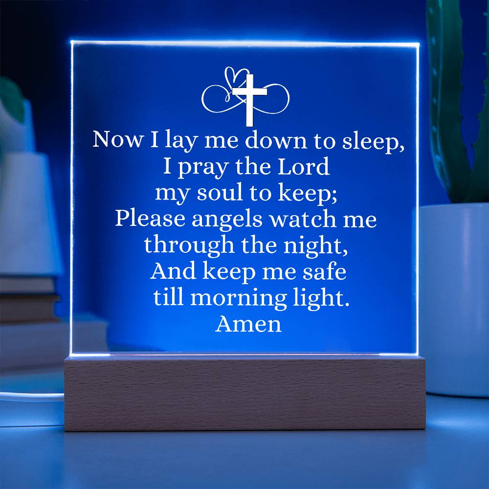Now I lay Me Down To  Sleep Prayer, night light.