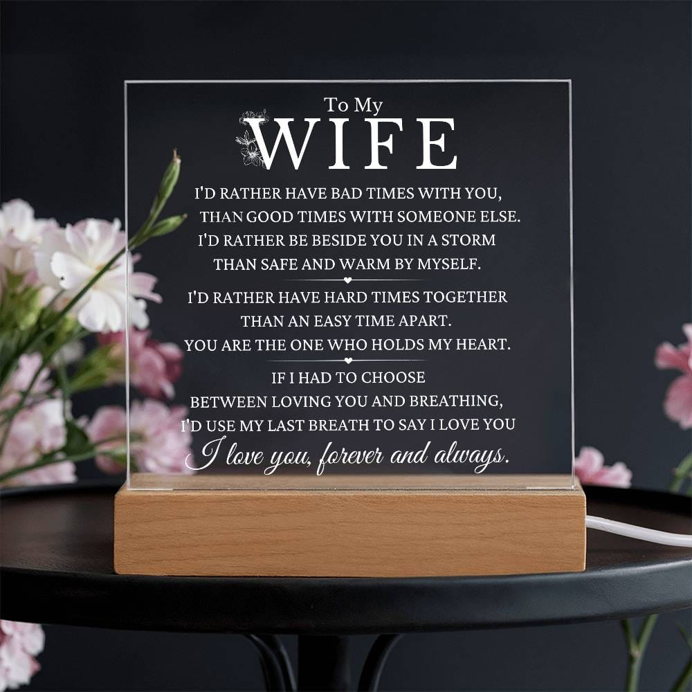 To My Wife Acrylic Night Light MBB090