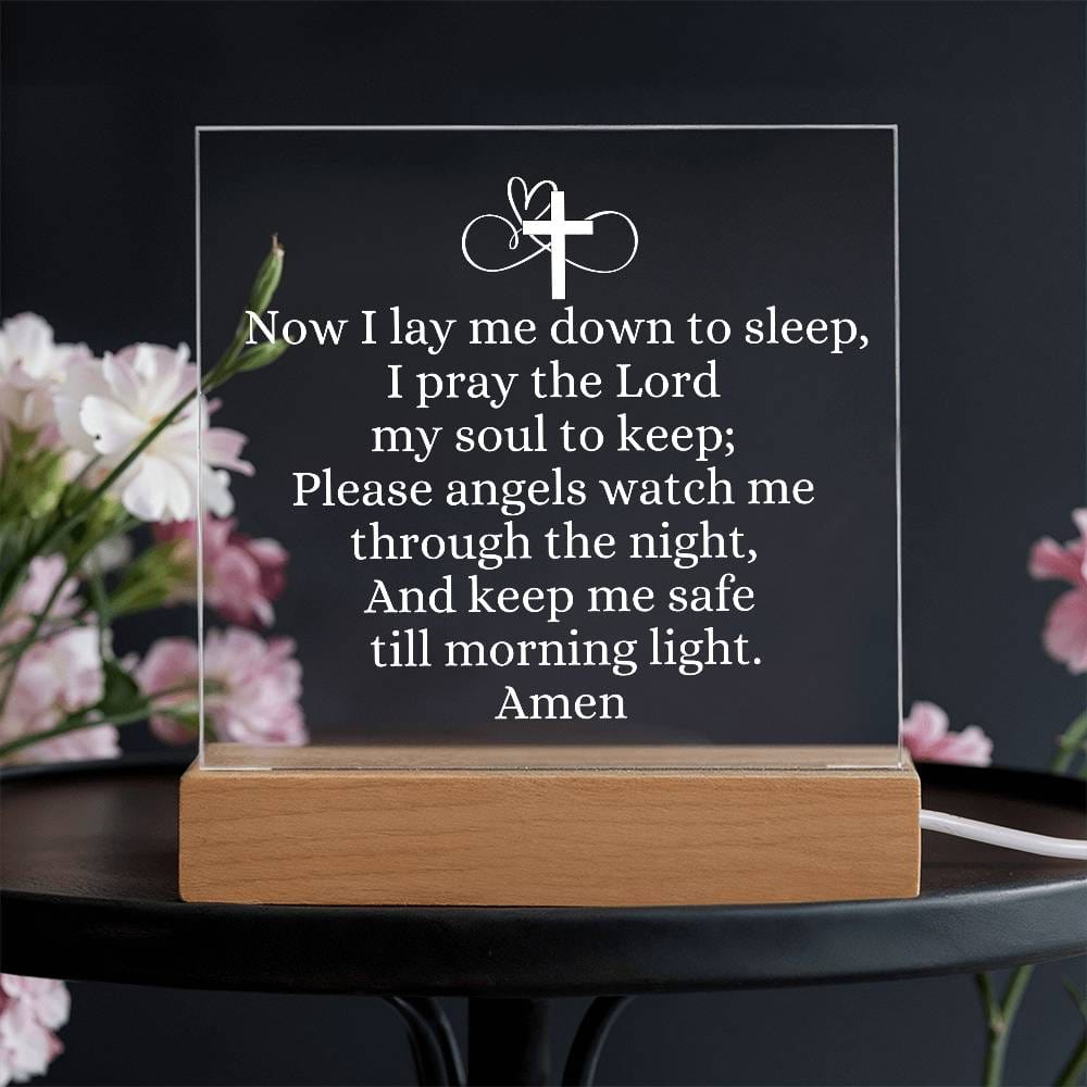 Now I lay Me Down To  Sleep Prayer, night light.