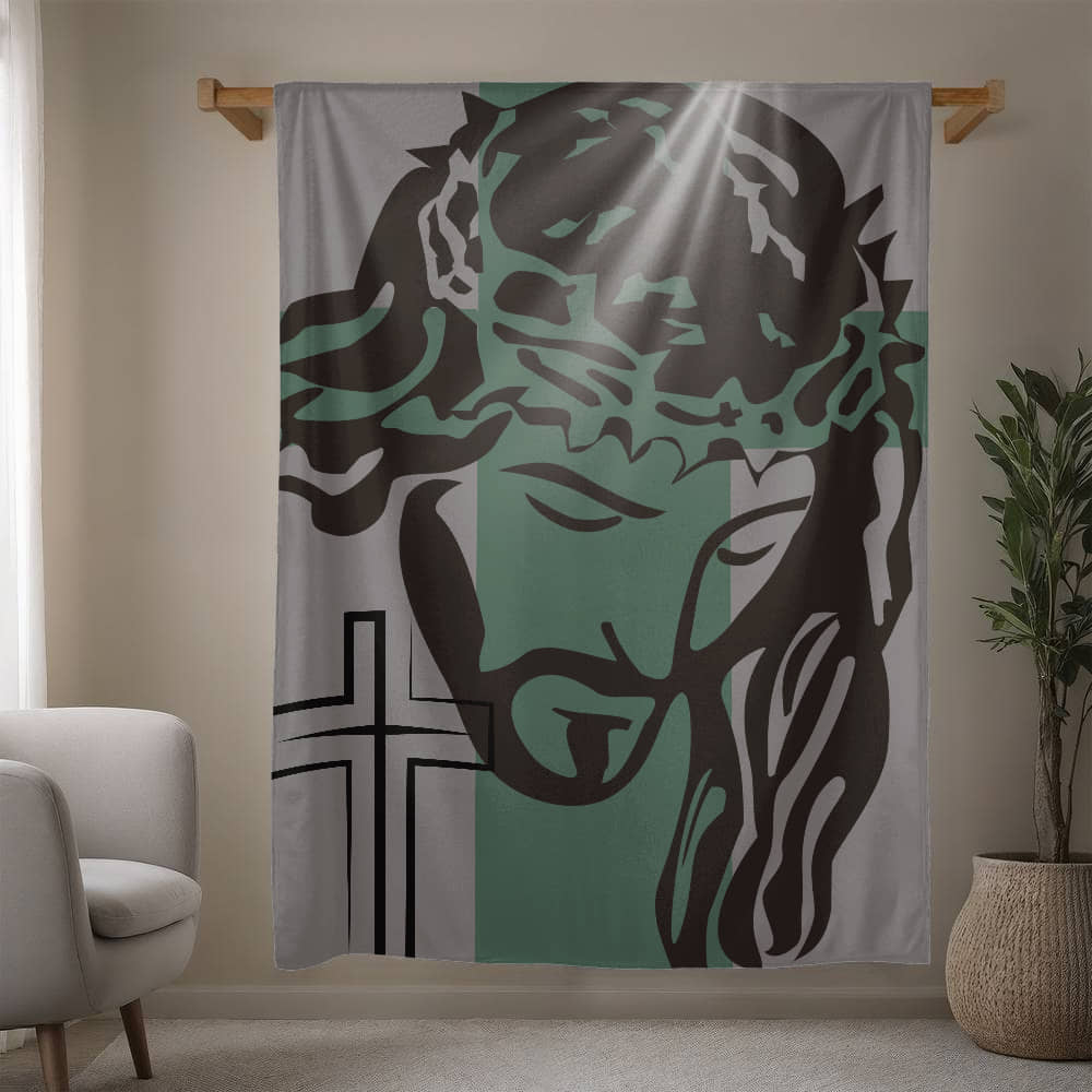 Jesus and the Cross Blanket, Show Your Faith and Strength in a Luxury Wrap