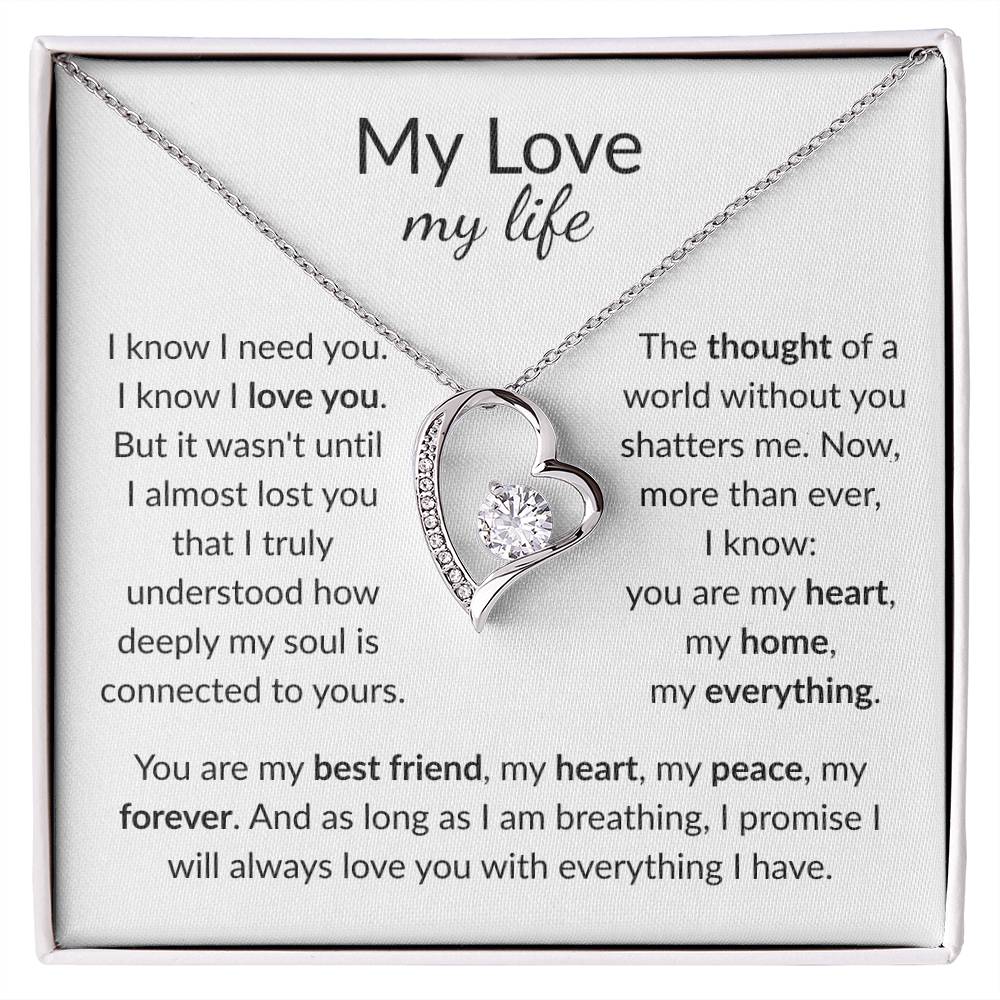 My Life My Love: You Are My Best Friend, My Heart, My Peace [Love knot - pendant message card].
