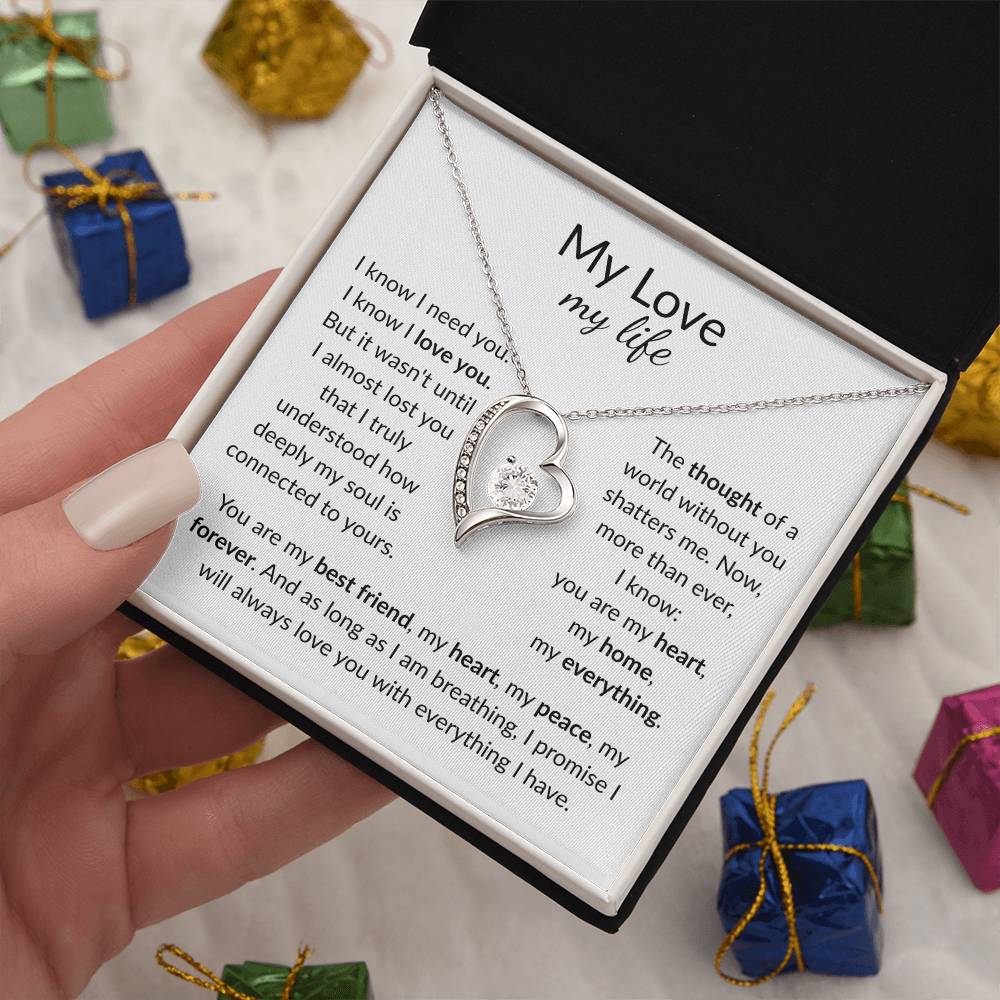 My Life My Love: You Are My Best Friend, My Heart, My Peace [Love knot - pendant message card].