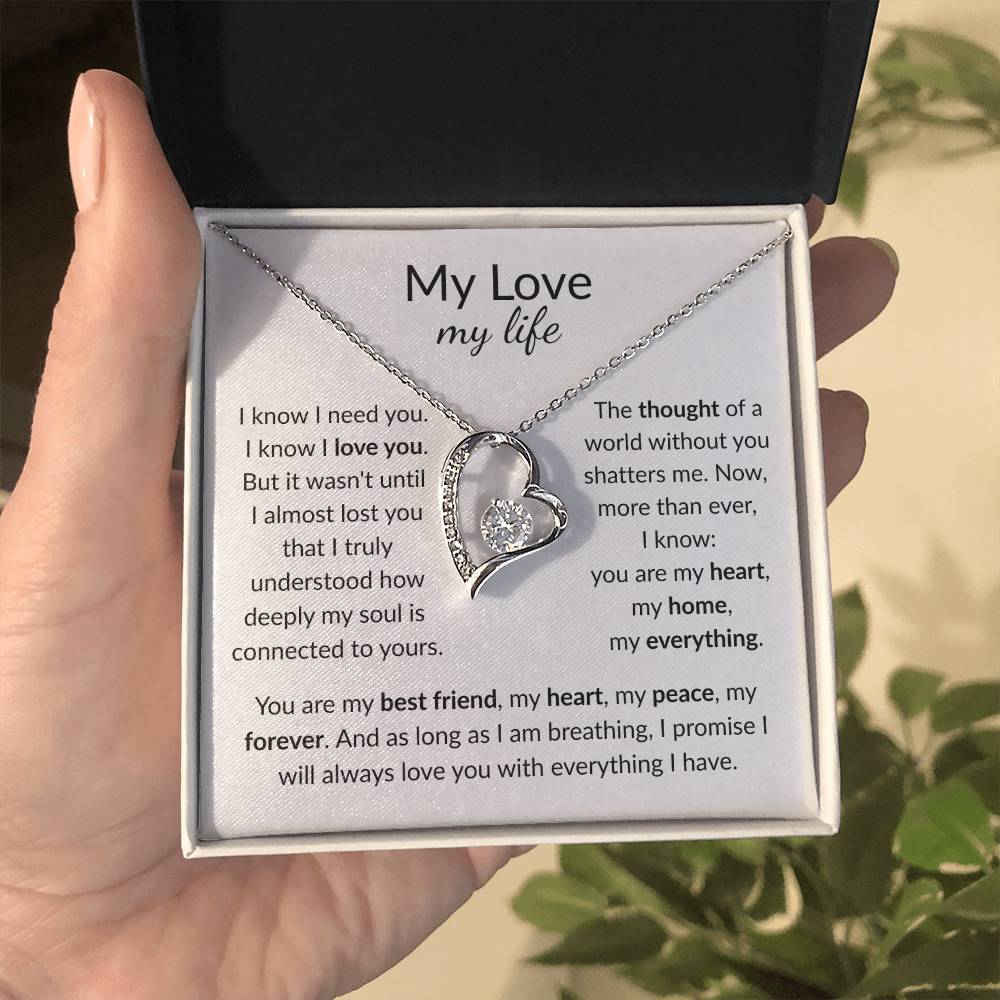 My Life My Love: You Are My Best Friend, My Heart, My Peace [Love knot - pendant message card].