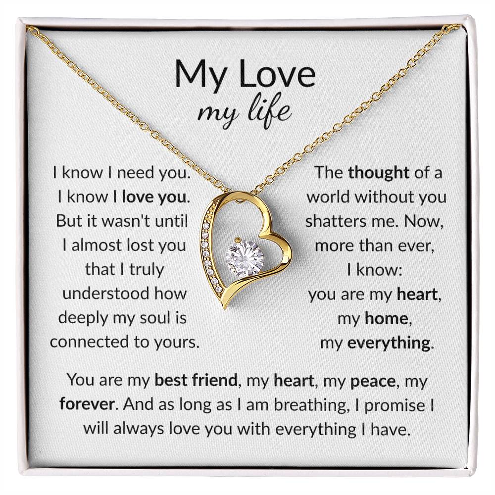 My Life My Love: You Are My Best Friend, My Heart, My Peace [Love knot - pendant message card].