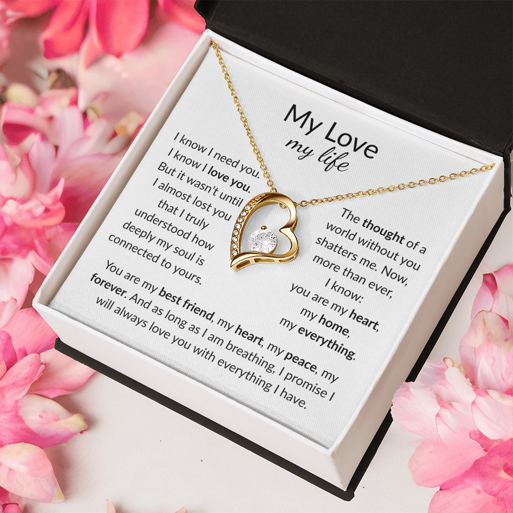 My Life My Love: You Are My Best Friend, My Heart, My Peace [Love knot - pendant message card].
