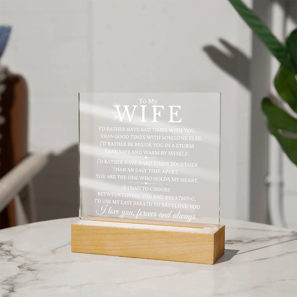 To My Wife Acrylic Night Light MBB090