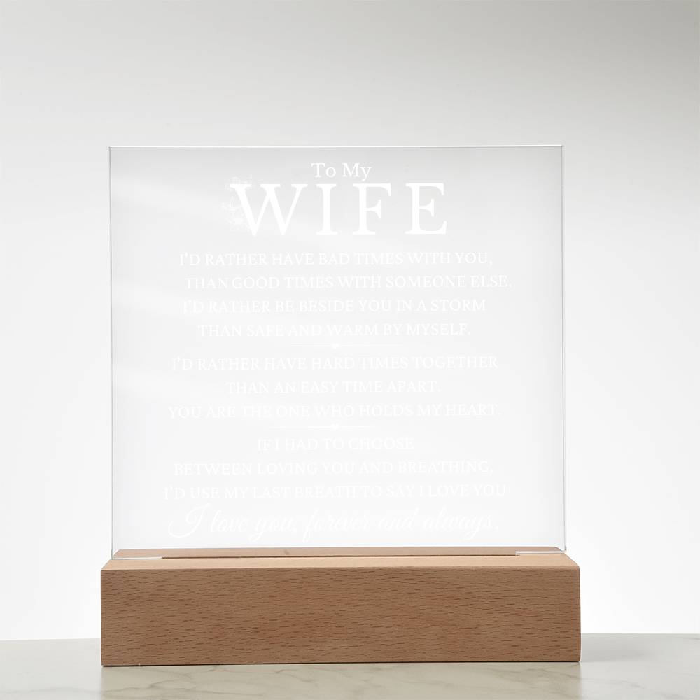 To My Wife Acrylic Night Light MBB090