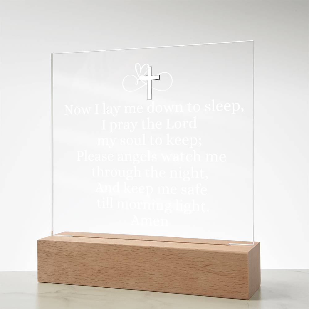 Now I lay Me Down To  Sleep Prayer, night light.