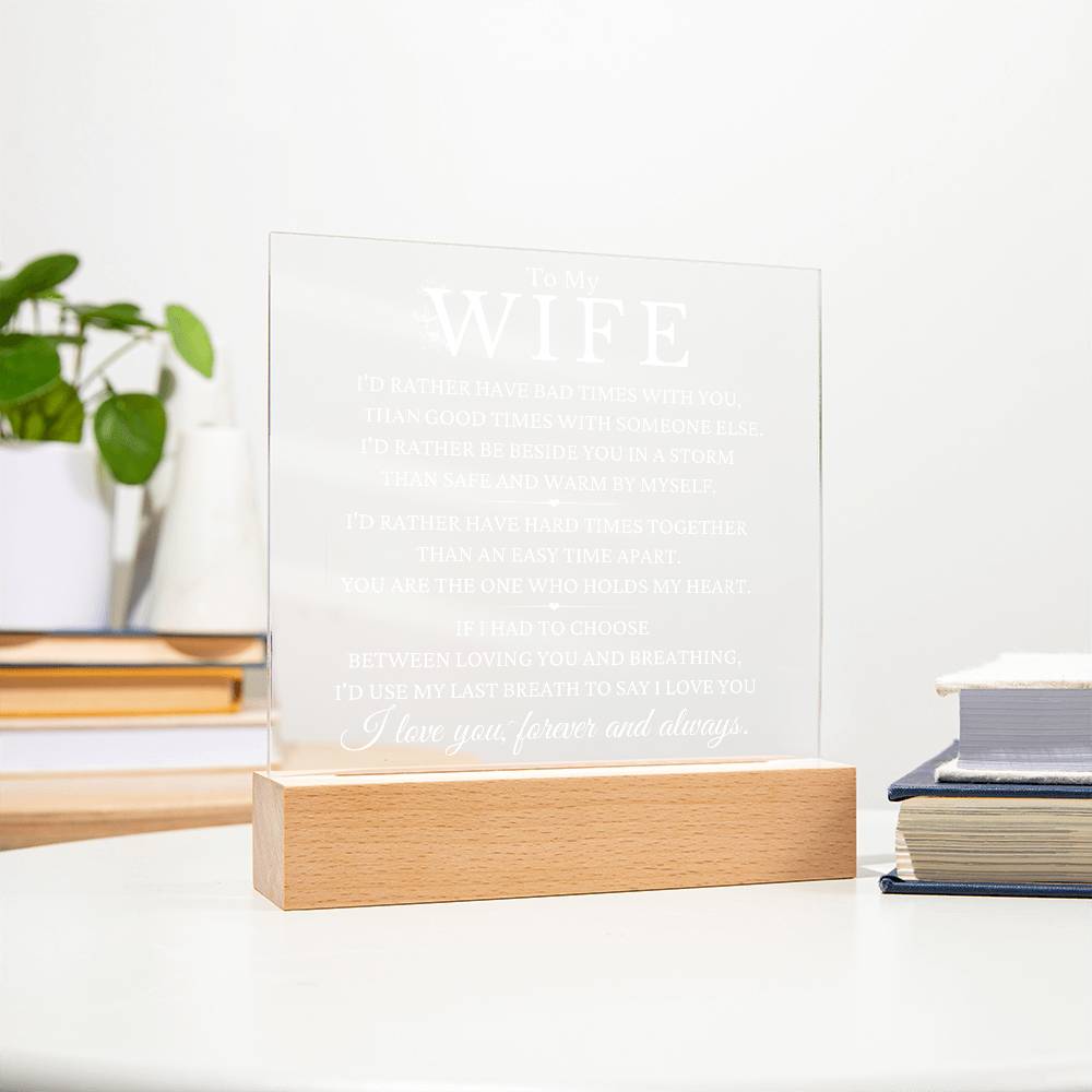 To My Wife Acrylic Night Light MBB090