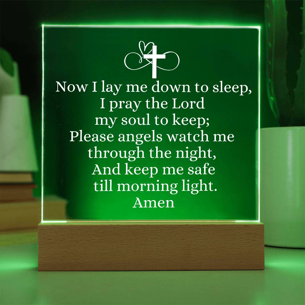 Now I lay Me Down To  Sleep Prayer, night light.