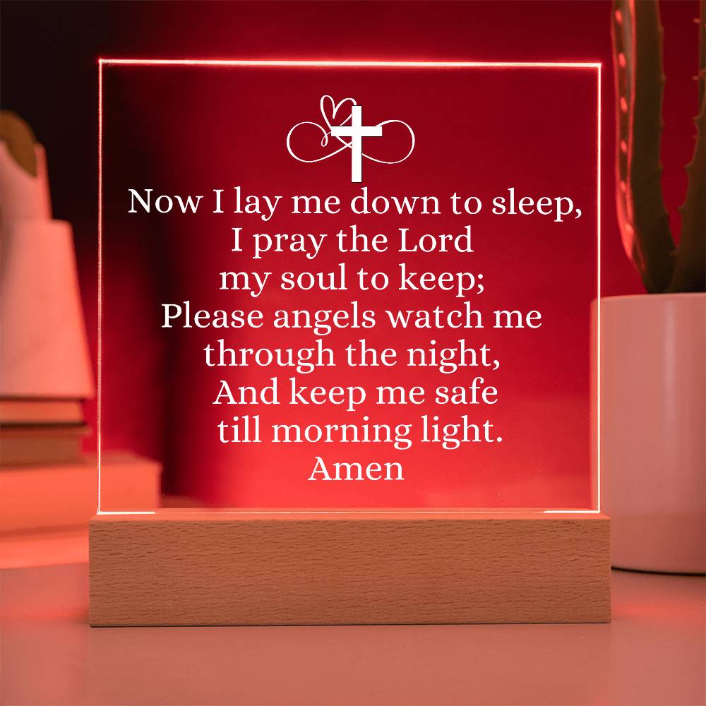 Now I lay Me Down To  Sleep Prayer, night light.