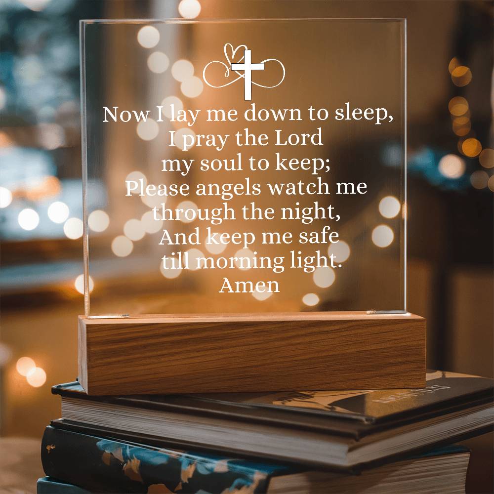Now I lay Me Down To  Sleep Prayer, night light.