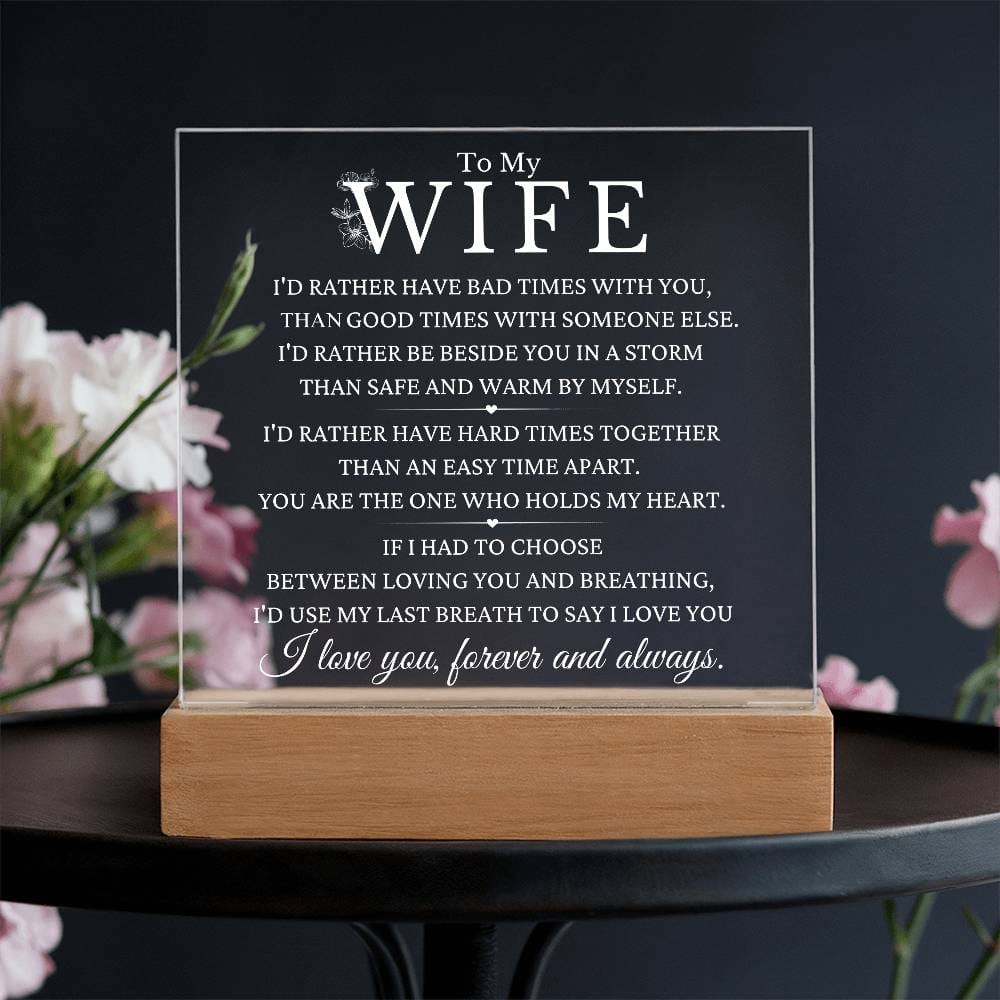 To My Wife Acrylic Night Light MBB090