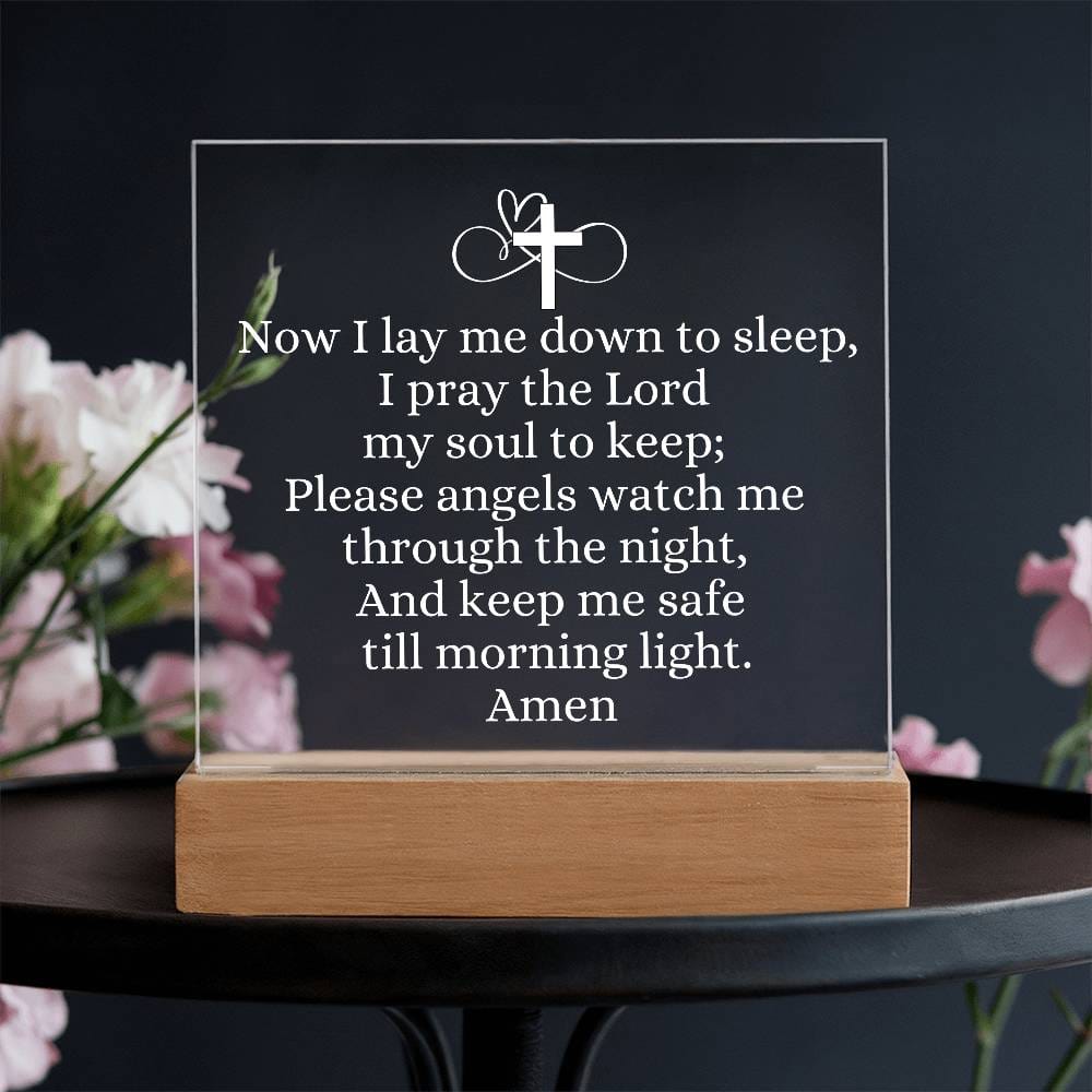 Now I lay Me Down To  Sleep Prayer, night light.