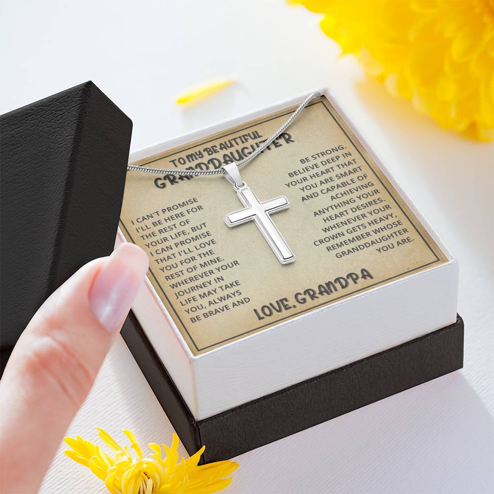Granddaughter Gift Necklace and Message Card | Cross } Love Grandpa Necklace For Her