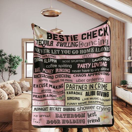 Bestie Check SHERPA THICK Blankets - Applications Accepted, Skills Necessary | Fun Friend Gifts