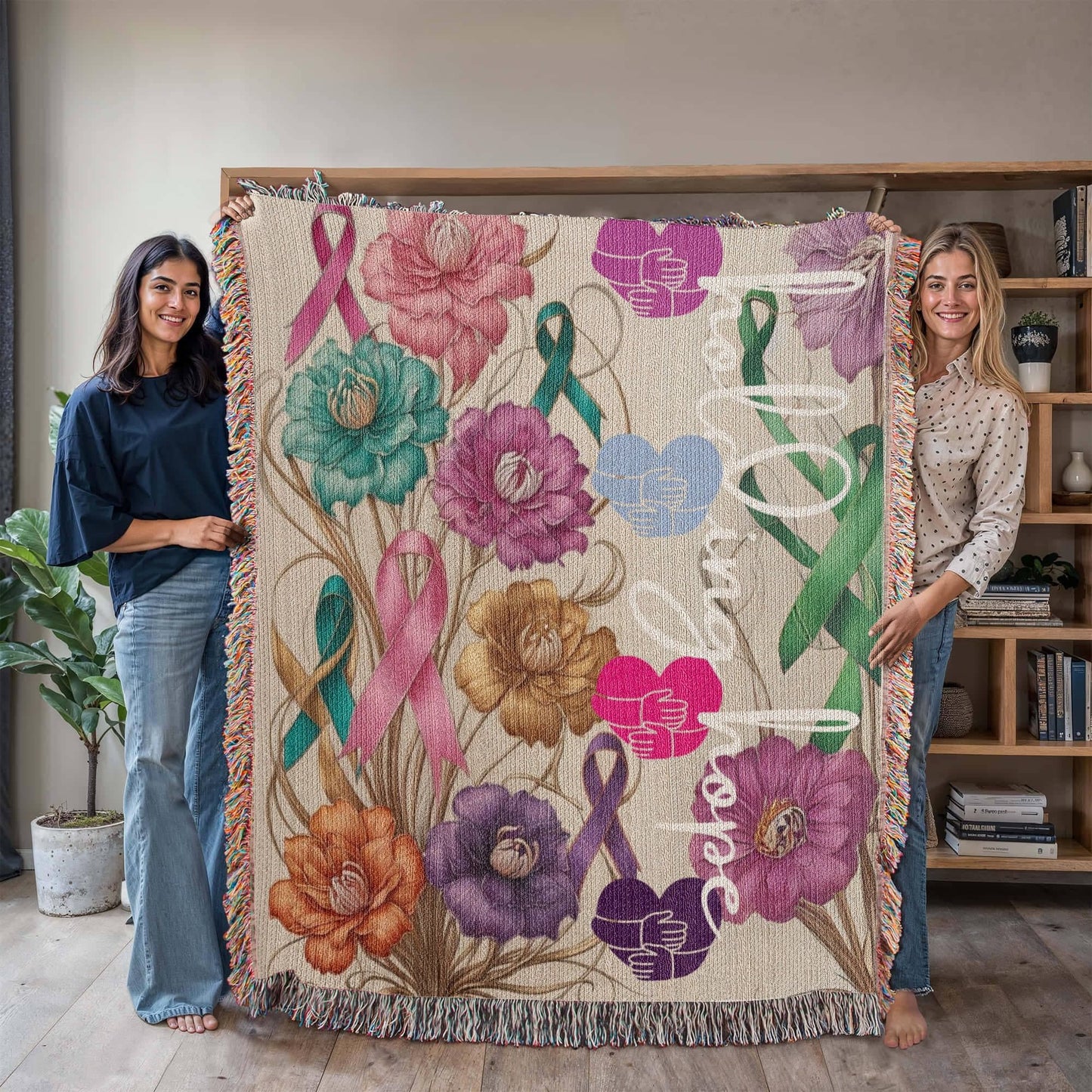 Holding Hope Comfort Blanket – Heirloom Woven Throw for Chemotherapy, Get Well Gift, Friendship & Support for Loved Ones