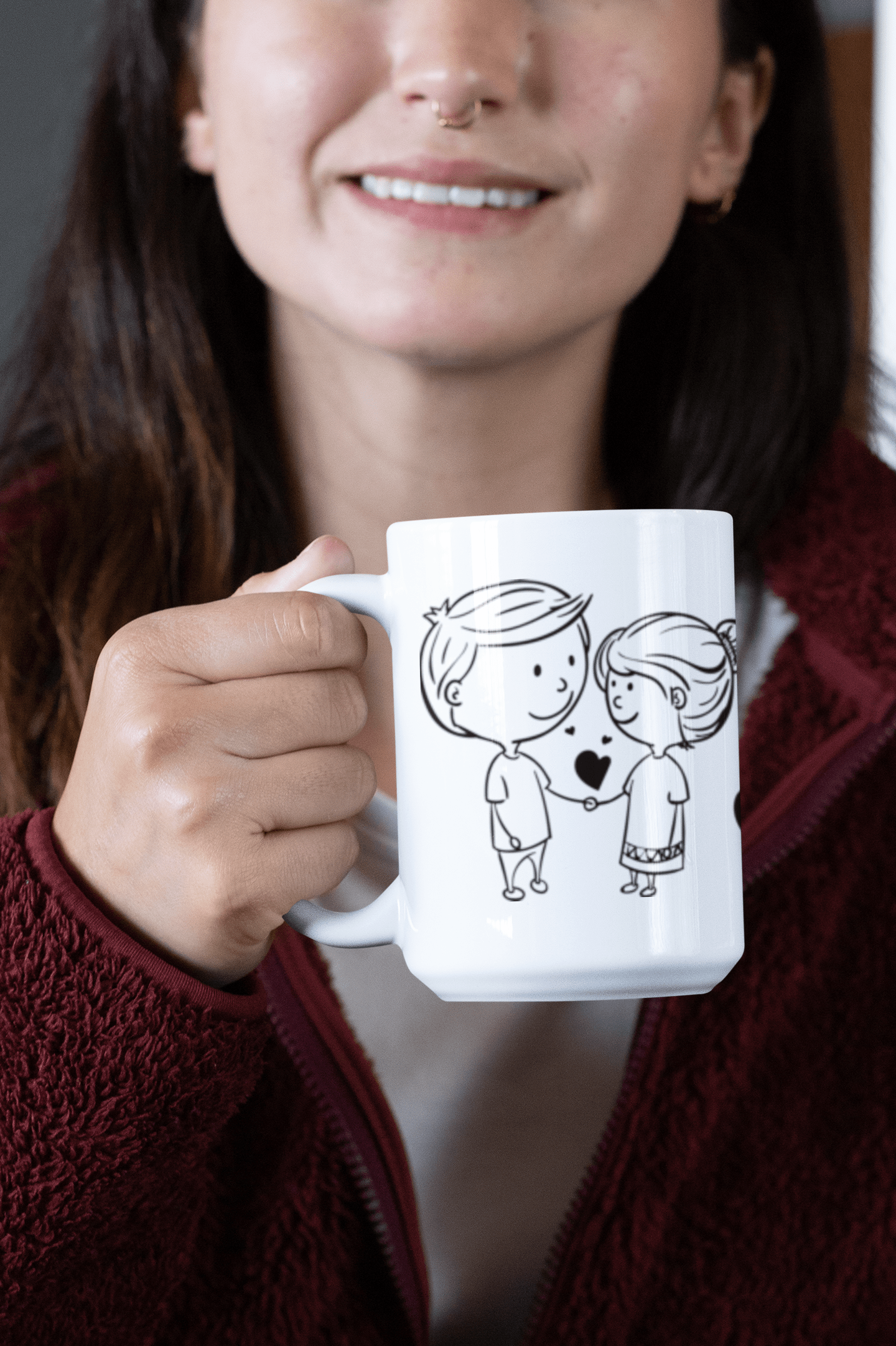 You and Me Valentine's Day Mug – 15oz White Ceramic Coffee Cup | Romantic Gift for Couples, Anniversary, Husband, Wife, Boyfriend, Girlfriend