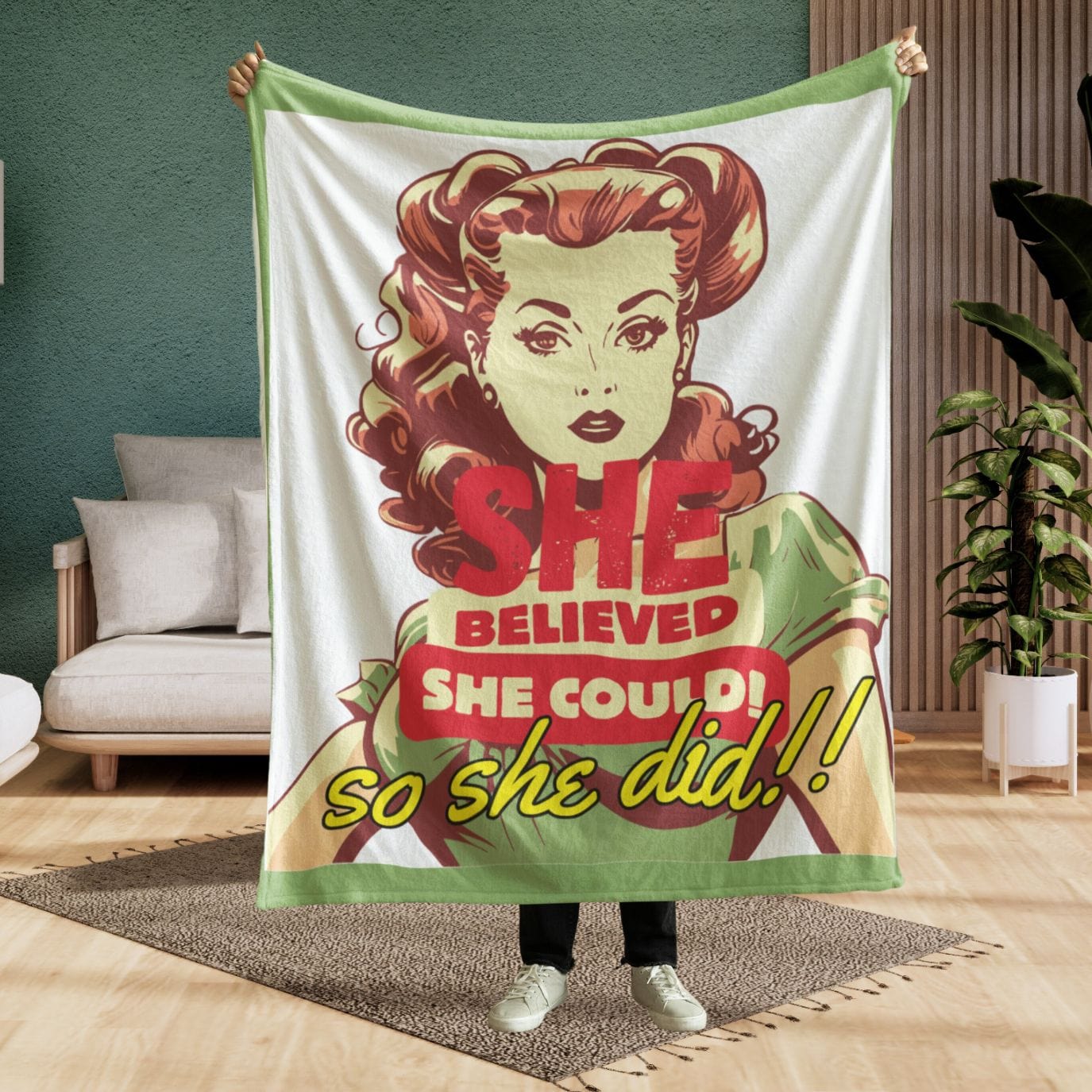 She Believed She Could Fleece Blanket - Girl Gift