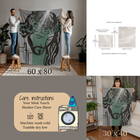 Jesus and the Cross Blanket, Show Your Faith and Strength in a Luxury Wrap